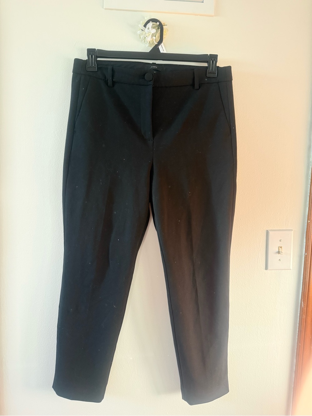 J. Crew Black Ankle-Length Tailored Ponte Pants